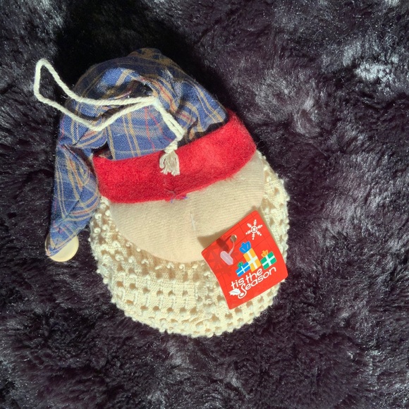 🌼 2/$10🌼  Plush Santa Ornament - Blue Plaid - Picture 2 of 3